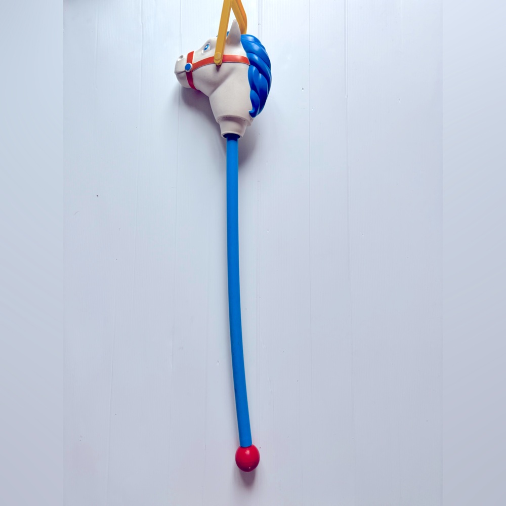 Playskool 1970s Ride-On Stick Horse Toy Blue